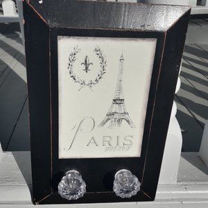 Crystal Door Knob Coat Rack Eiffel Tower Paris Theme Wall Hanging Hooks Jewelry